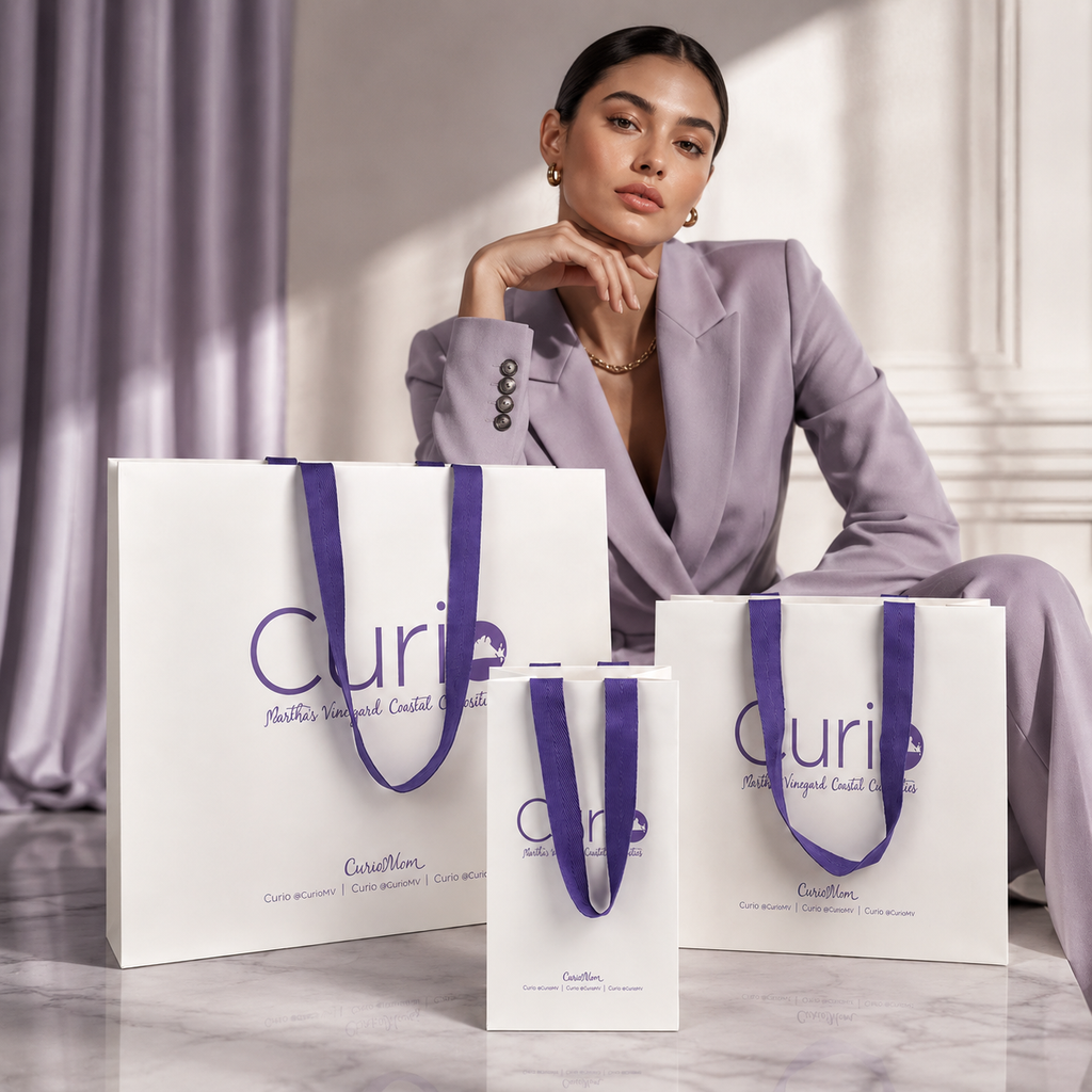 Custom Luxury Paper Bags with Ribbon Handles – Low MOQ Logo Printed Shopping Gift Bags