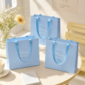 Korean Style Pastel Paper Gift Bags with Satin Ribbon Handles