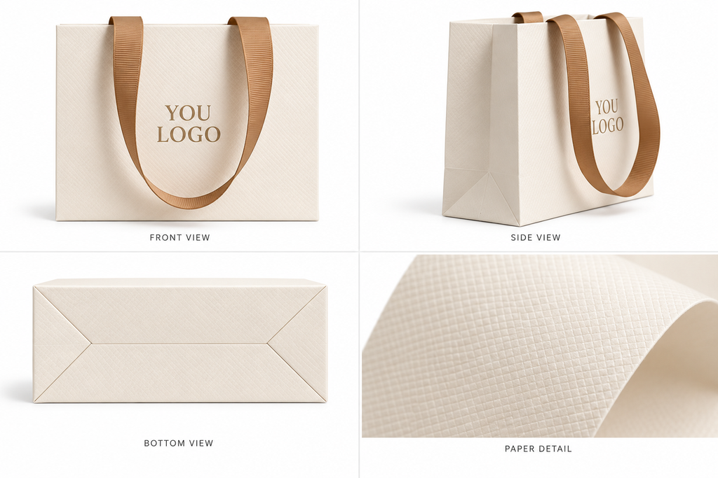 Custom Jewelry Gift Bags with Ribbon Handles | Small Brand Packaging