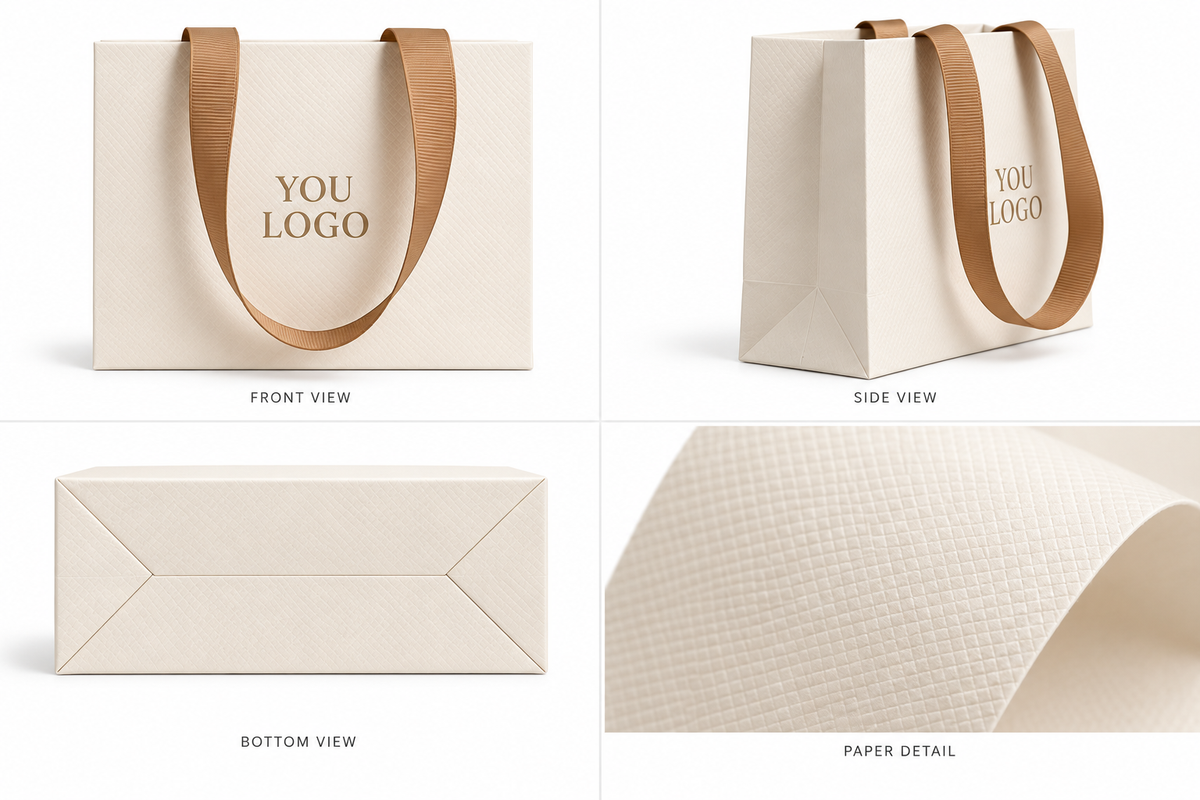 Custom Jewelry Gift Bags with Ribbon Handles | Small Brand Packaging