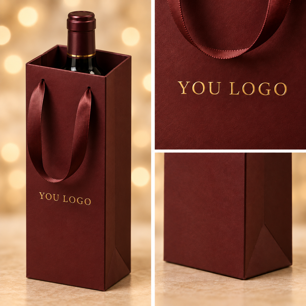 Custom Wine Gift Paper Bags for Banquets, Events & Celebrations