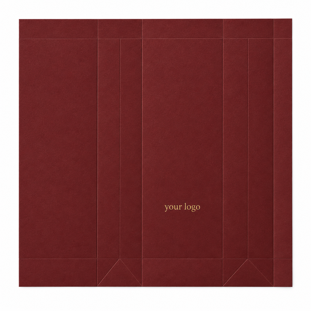 Burgundy Wine Gift Bags with Custom Logo, Ribbon Handles & Low MOQ Available