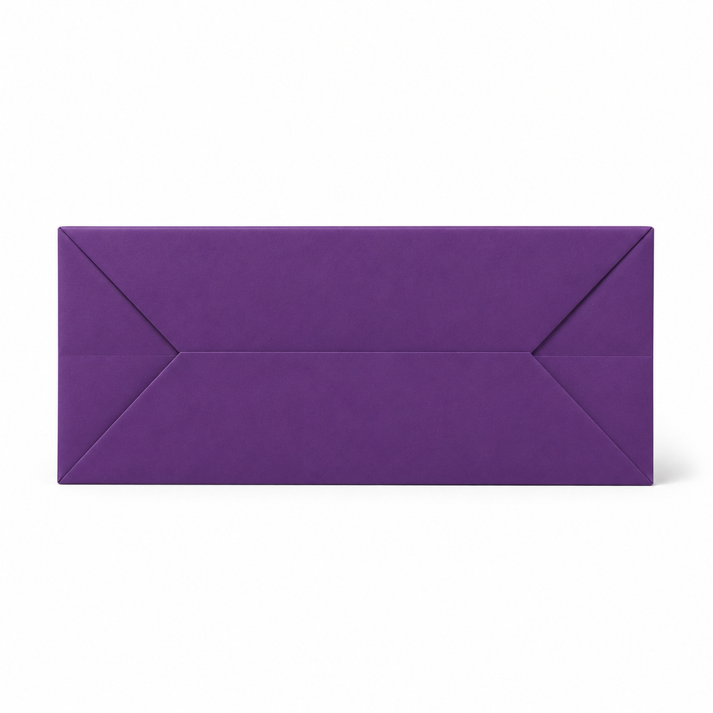 Royal Purple Textured Paper Bags with Wide Satin Handles for Perfume & Luxury Beauty Packaging
