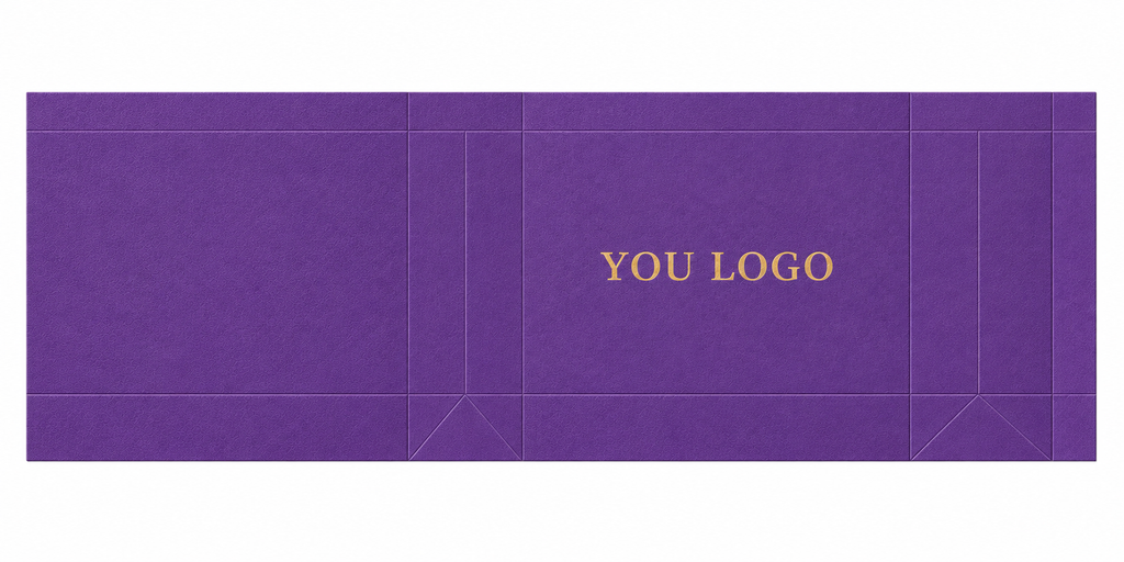 Royal Purple Textured Paper Bags with Wide Satin Handles for Perfume & Luxury Beauty Packaging