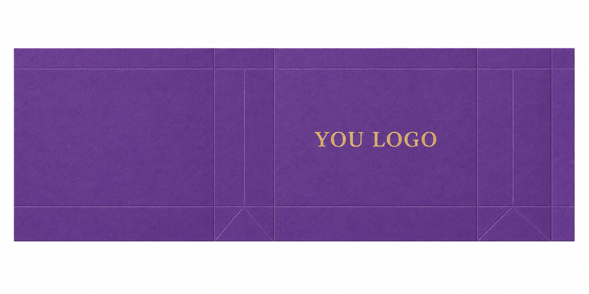 Royal Purple Textured Paper Bags with Wide Satin Handles for Perfume & Luxury Beauty Packaging