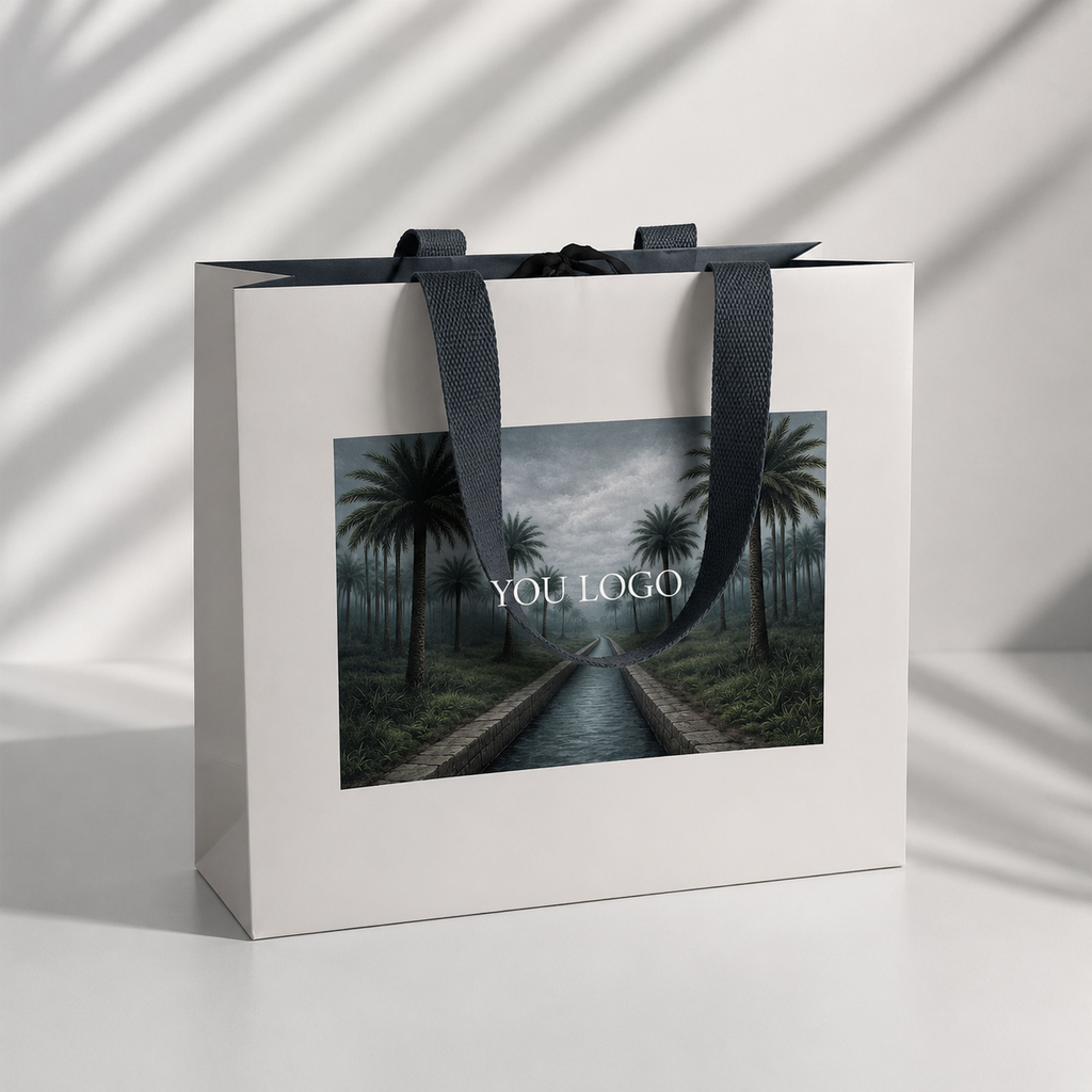 Custom Printed Clothing Paper Bags with Wide Handles | Luxury Fashion Retail Packaging