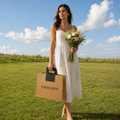 Custom Kraft Paper Bags with Reinforced Die-Cut Handles for Fashion, Flowers & Eco-Friendly Retail