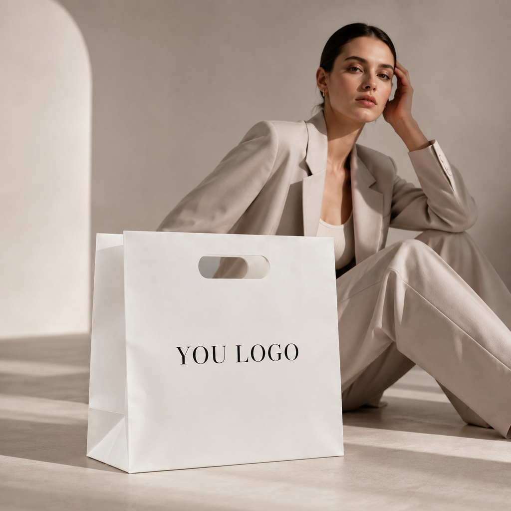 Luxury Custom Die-Cut Handle Paper Bags for Premium Fashion & Beauty Packaging