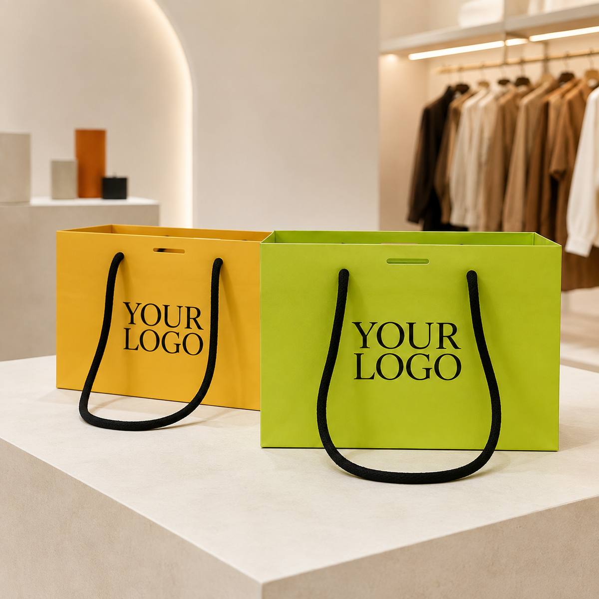 Vibrant Custom Paper Shopping Bags