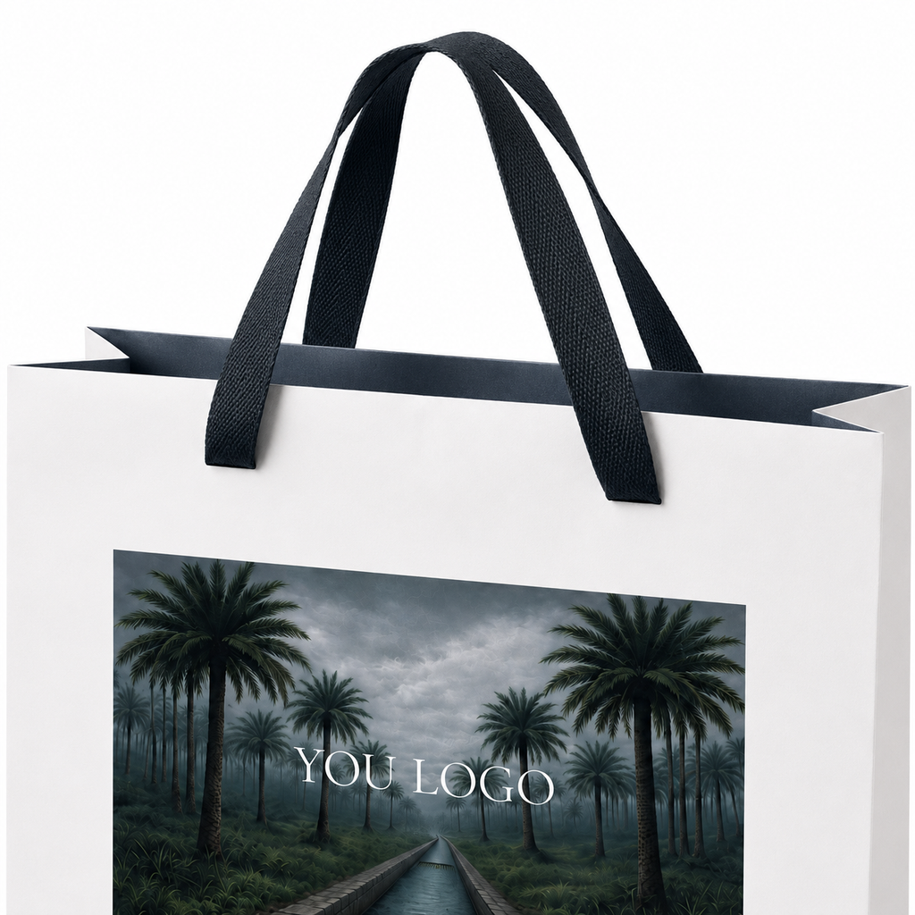 Custom Printed Clothing Paper Bags with Wide Handles | Luxury Fashion Retail Packaging