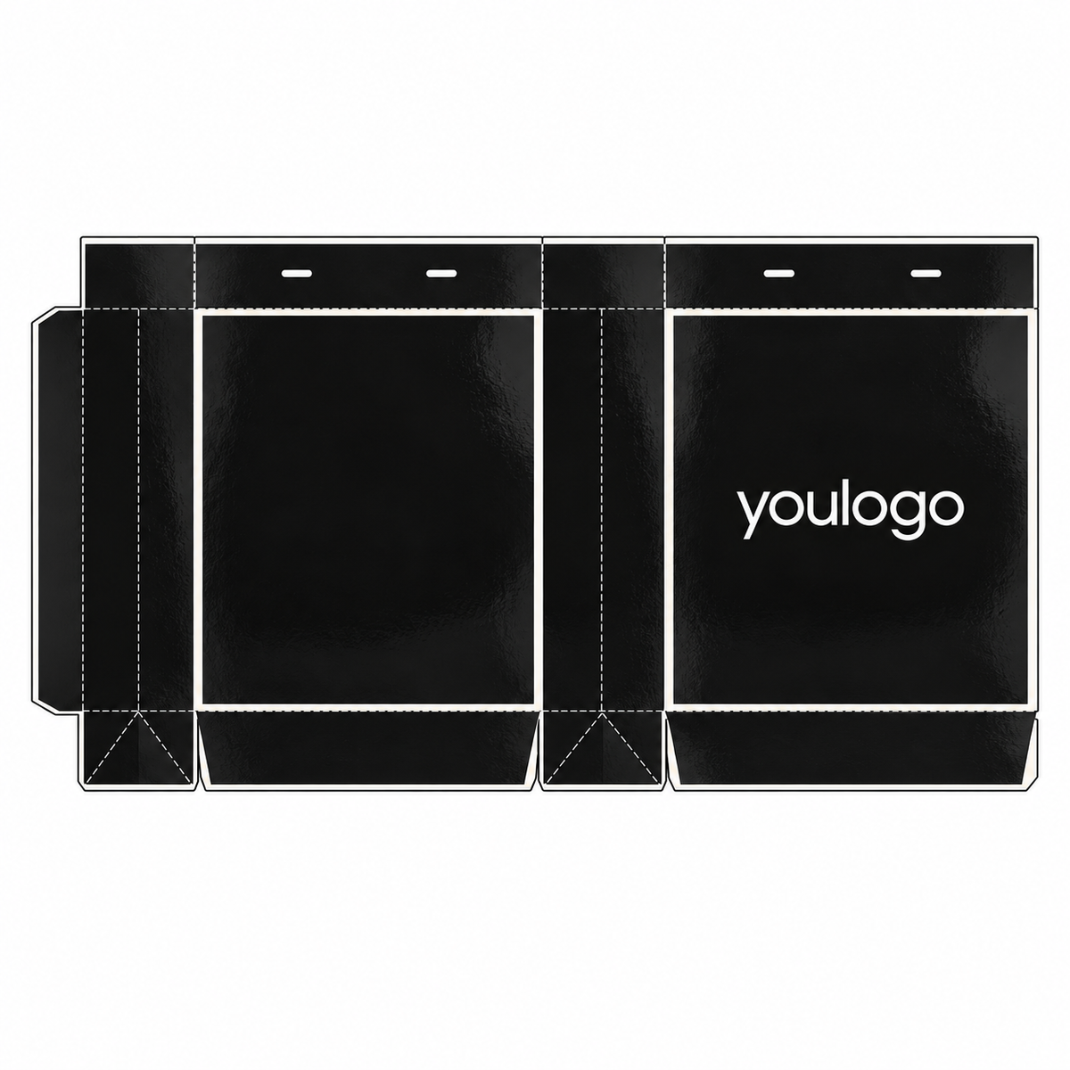 Custom Black Glossy Paper Shopping Bags with Wide Woven Handles