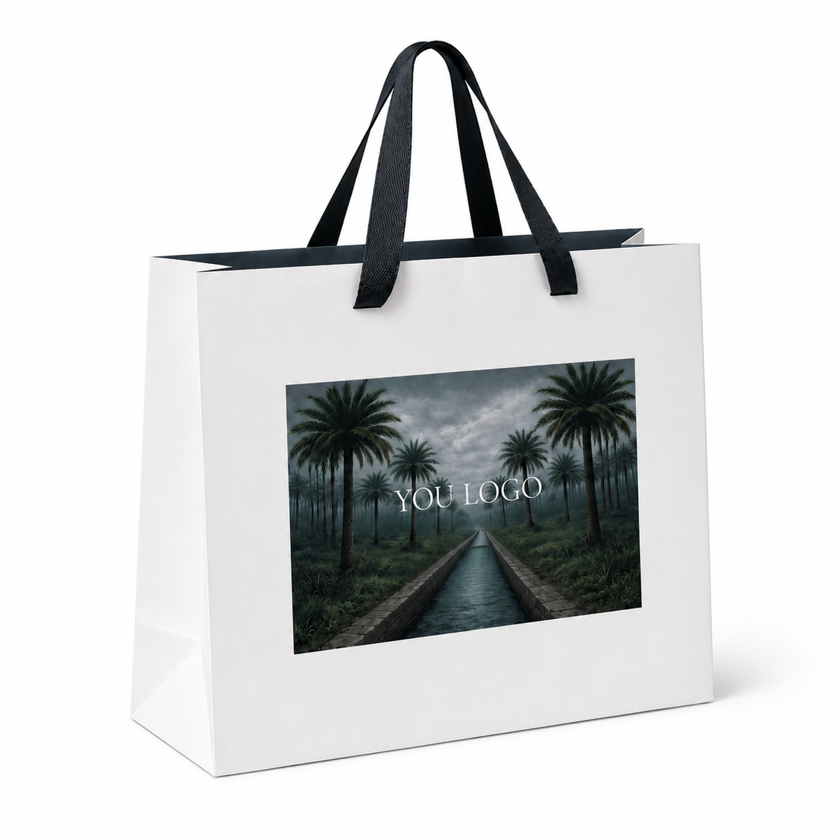 Custom Printed Clothing Paper Bags with Wide Handles | Luxury Fashion Retail Packaging