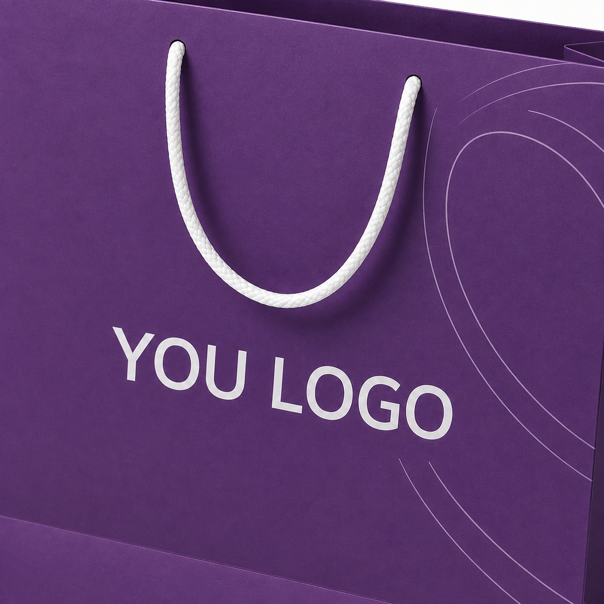 Purple Matte Paper Shopping Bags with Rope Handles | Custom Packaging for Clothing & Fashion Brands