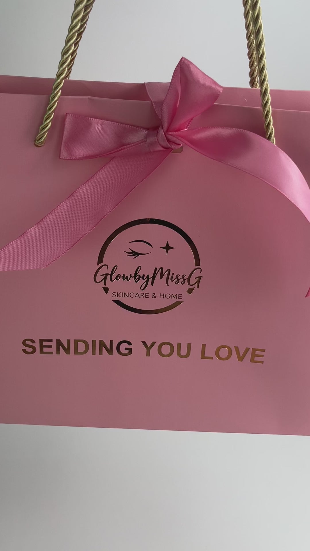 Custom Luxury Paper Gift Bags with Rope Handles & Ribbon Bow | 250gsm Hot Foil Shopping Bags